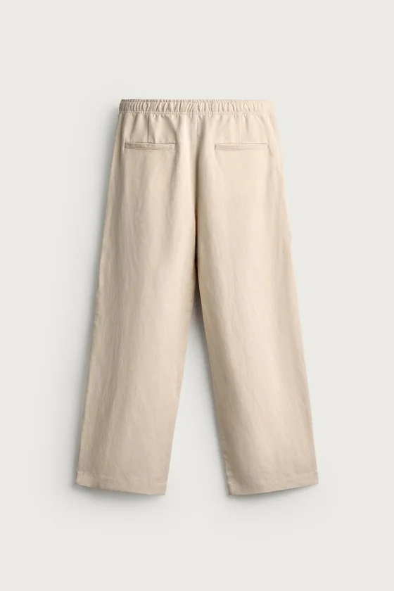 БРЮКИ RELAXED FIT ИЗ ВИСКОЗЫ И ЛЬНА