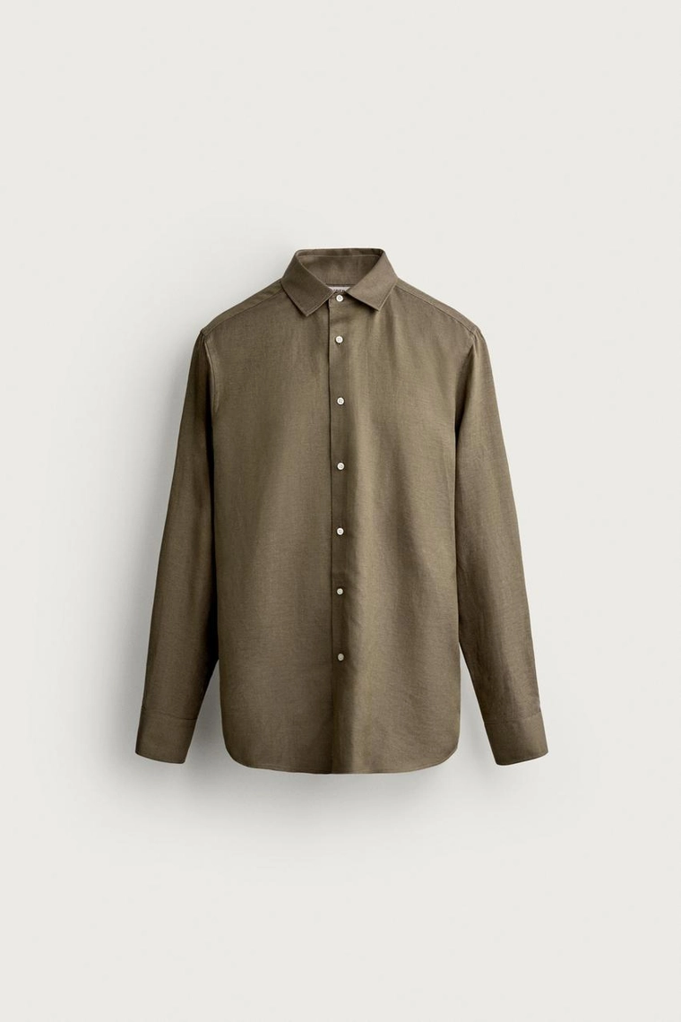 Рубашка regular fit из льна и лиоцелла