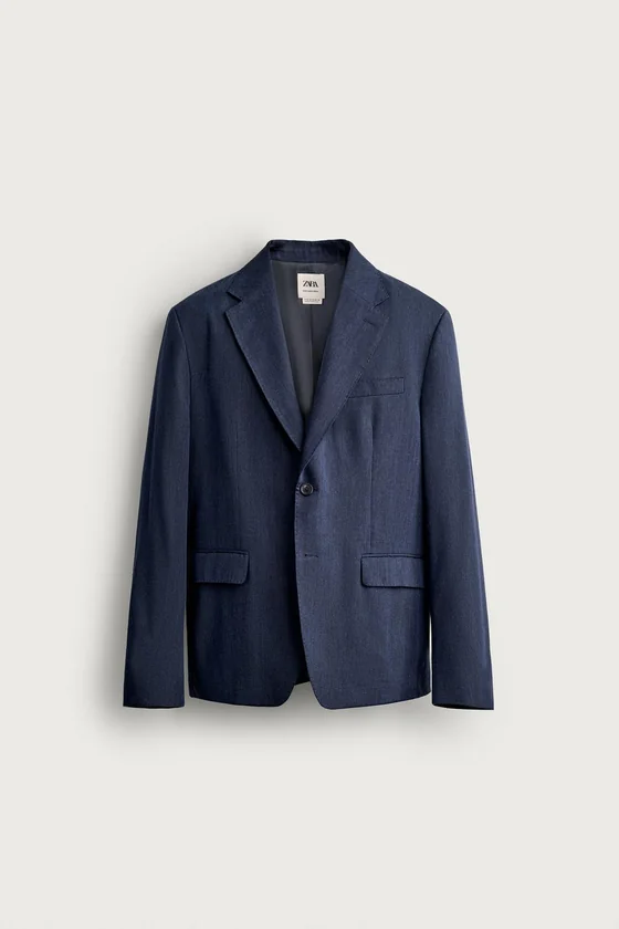 КОСТЮМНЫЙ БЛЕЙЗЕР REGULAR FIT ИЗО ЛЬНА И ШЕРСТИ