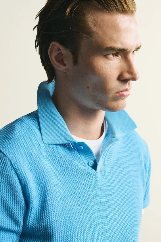 ПОЛО ИЗ АЖУРНОГО ТРИКОТАЖА
