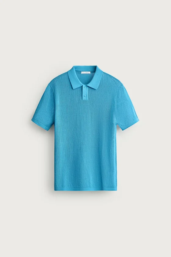 ПОЛО ИЗ АЖУРНОГО ТРИКОТАЖА