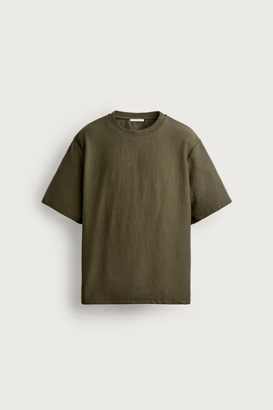 ФУТБОЛКА RELAXED FIT ИЗ РЕЛЬЕФНОЙ ТКАНИ