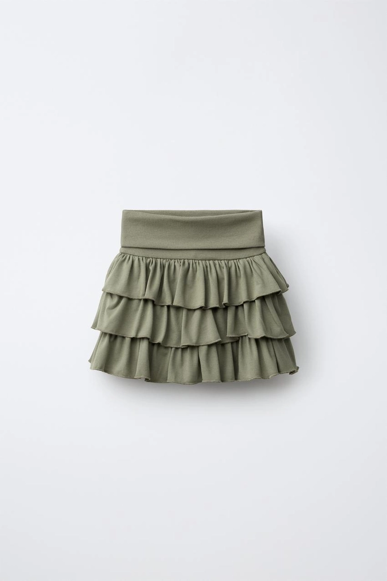 Юбка с оборками и завышенной складчатой талией