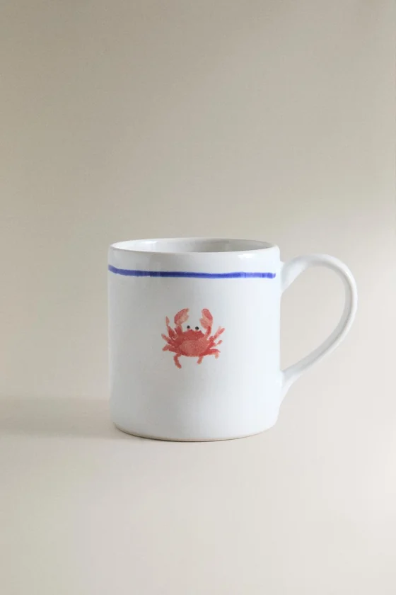Кружка из каменной керамики с рисунком омара