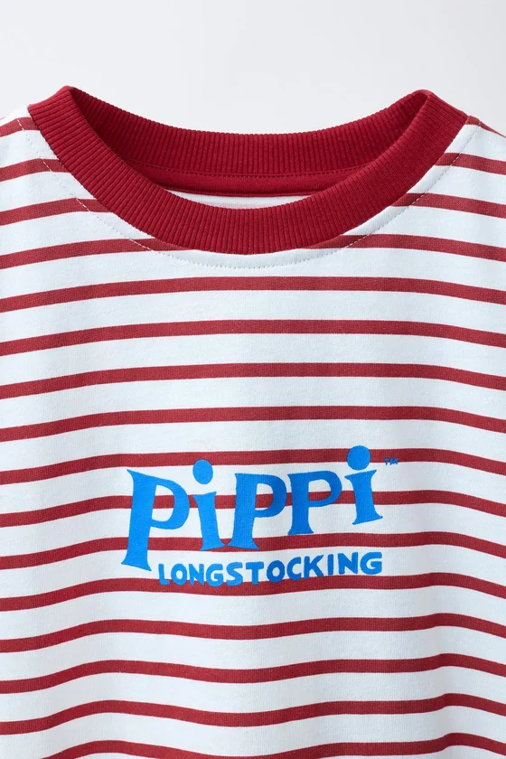 ФУТБОЛКА В ПОЛОСКУ С ПРИНТОМ PIPPI CALZASLARGAS © ASTRID LINDGREN COMPANY