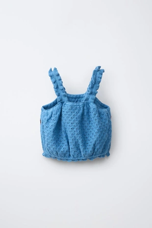 Трикотажный топ с оборочкой и вышивкой из хлопка и льна Made With Liberty Fabric- Заказать в России