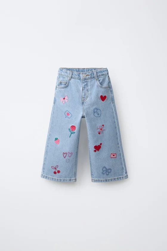 ДЖИНСЫ WIDE LEG С ВЫШИВКОЙ