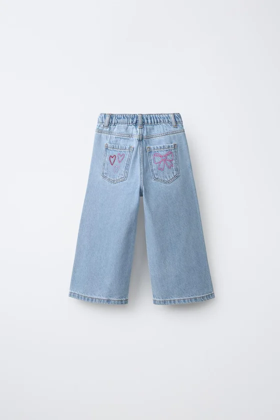 ДЖИНСЫ WIDE LEG С ВЫШИВКОЙ