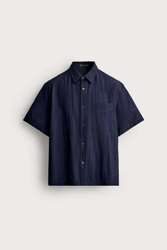 РУБАШКА RELAXED FIT ИЗ СТРУЯЩЕЙСЯ ТКАНИ