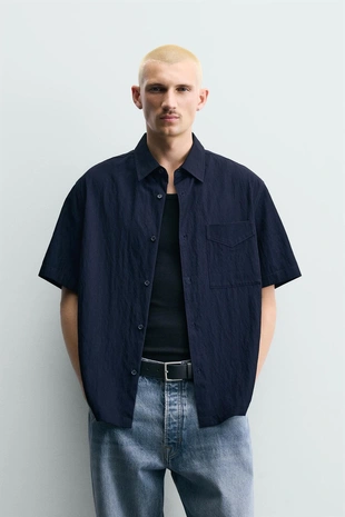 Рубашка Relaxed Fit из струящейся ткани