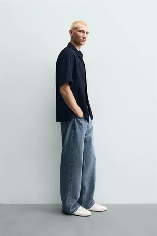 Рубашка Relaxed Fit из струящейся ткани