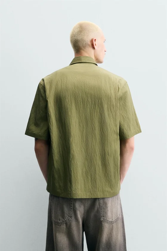 РУБАШКА RELAXED FIT ИЗ СТРУЯЩЕЙСЯ ТКАНИ