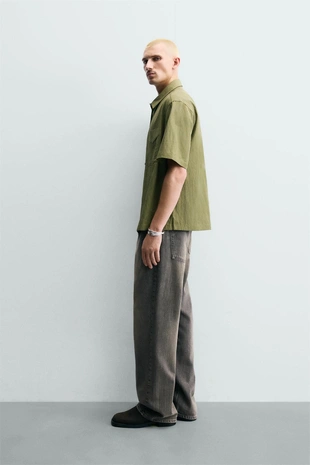 Рубашка Relaxed Fit из струящейся ткани