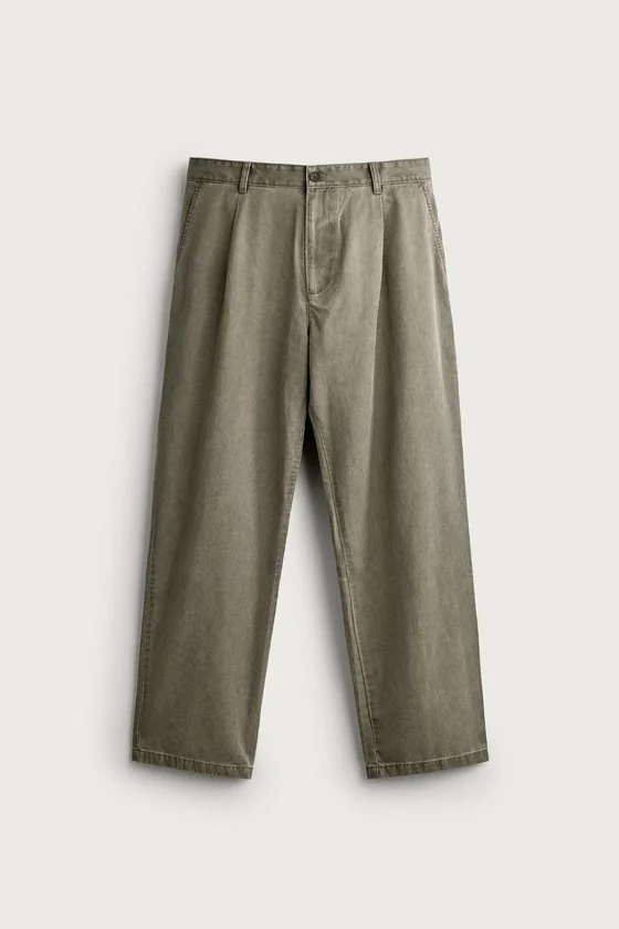 БРЮКИ ЧИНОС RELAXED FIT СО СКЛАДКАМИ
