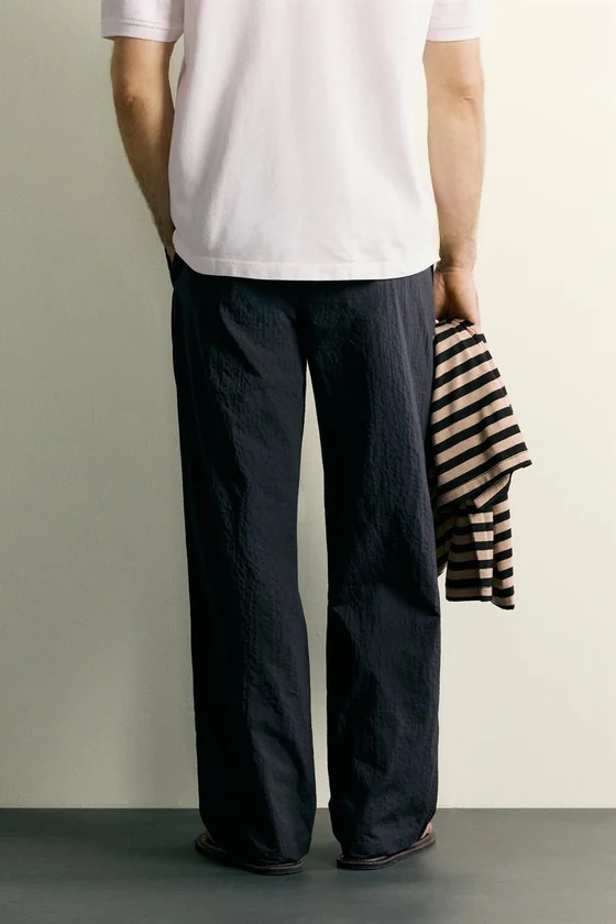 БРЮКИ STRAIGHT FIT ИЗ ТКАНИ СИРСАКЕР