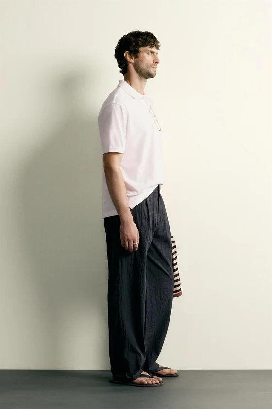 БРЮКИ STRAIGHT FIT ИЗ ТКАНИ СИРСАКЕР