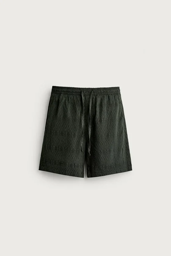 ШОРТЫ REGULAR FIT С ГЕОМЕТРИЧЕСКИМ ЖАККАРДОВЫМ УЗОРОМ