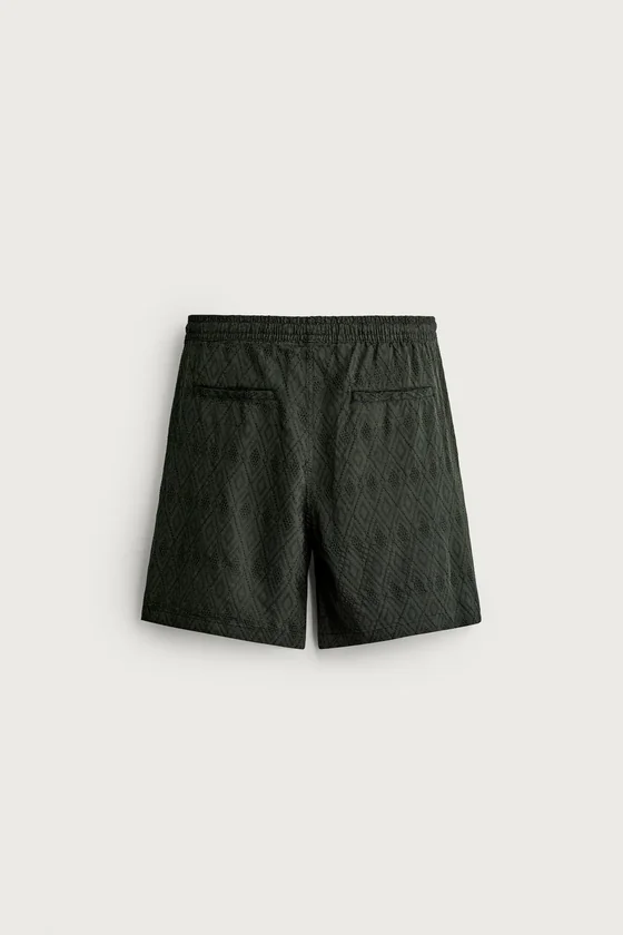 ШОРТЫ REGULAR FIT С ГЕОМЕТРИЧЕСКИМ ЖАККАРДОВЫМ УЗОРОМ