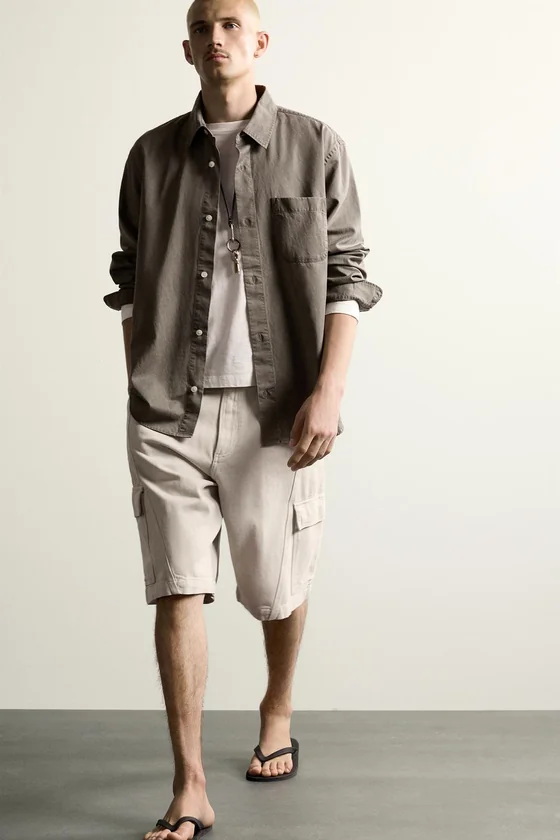 ШОРТЫ КАРГО RELAXED FIT СО ШВАМИ