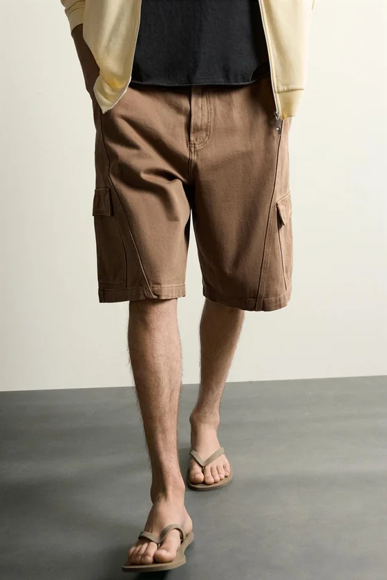 ШОРТЫ КАРГО RELAXED FIT СО ШВАМИ