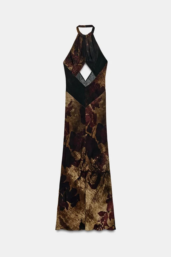 ПЛАТЬЕ С ПРИНТОМ И ГОРЛОВИНОЙ ХАЛТЕР — ZW COLLECTION