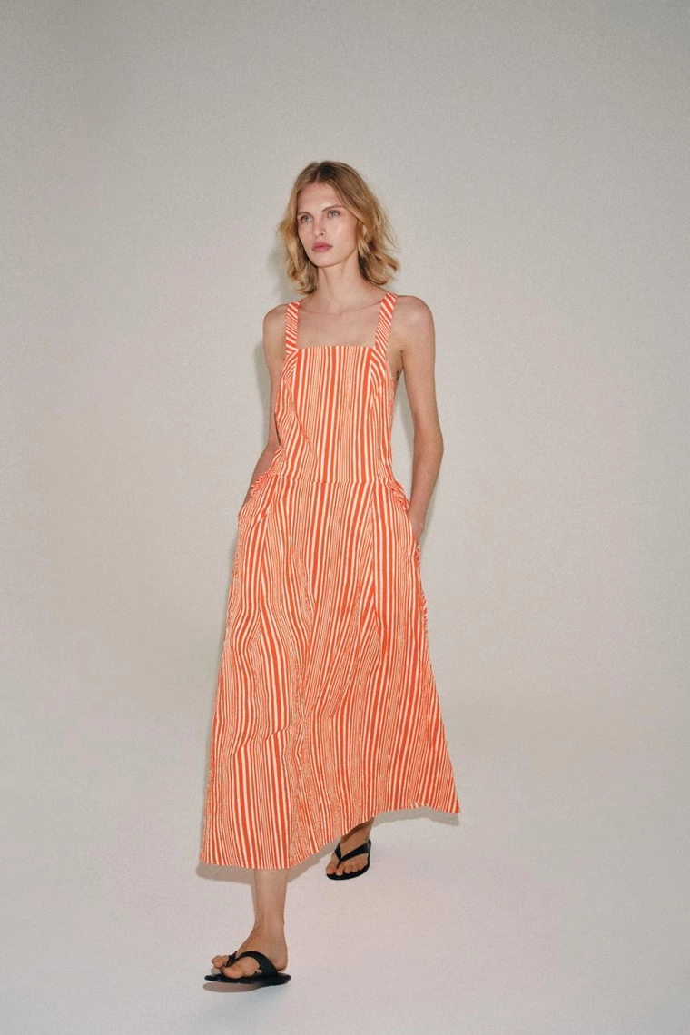 ПЛАТЬЕ МИДИ В ПОЛОСКУ — коллекция Zara «ZW»