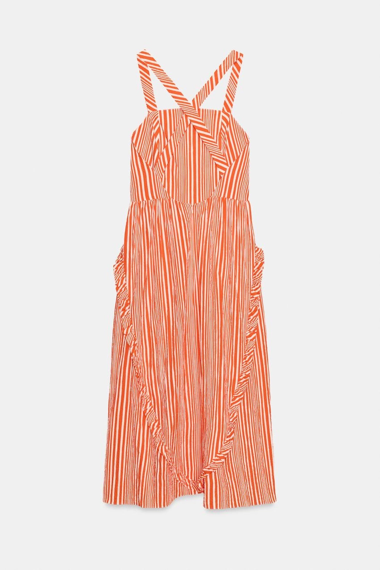 ПЛАТЬЕ МИДИ В ПОЛОСКУ — коллекция Zara «ZW»