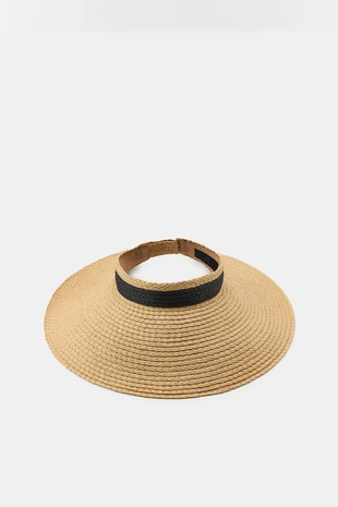 Light beige | 0653/204/052 - Zara Плетеный козырек с контрастной лентой