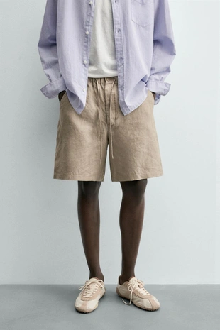 Шорты Relaxed Fit из 100% льна