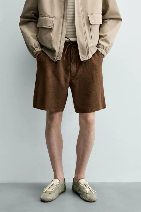 ШОРТЫ RELAXED FIT ИЗ 100% ЛЬНА