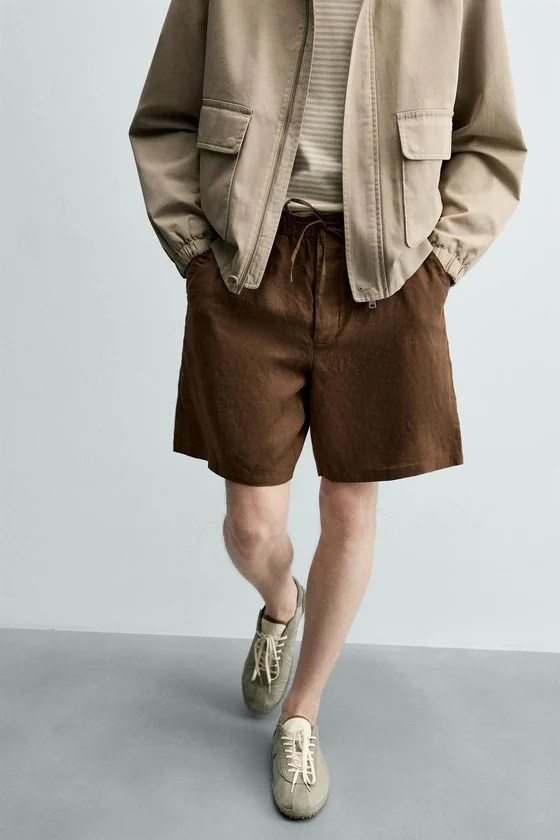 ШОРТЫ RELAXED FIT ИЗ 100% ЛЬНА