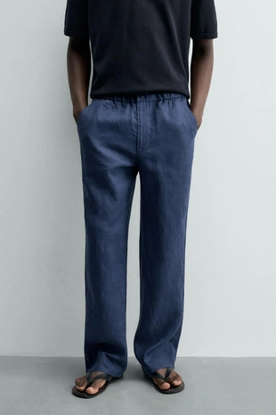 Льняные брюки Regular Fit