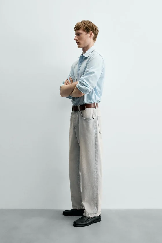 ДЖИНСЫ Багги укороченные FIT