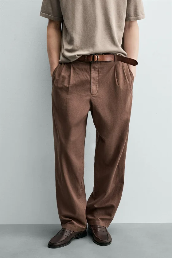 БРЮКИ RELAXED FIT ИЗ КОНОПЛИ И ХЛОПКА