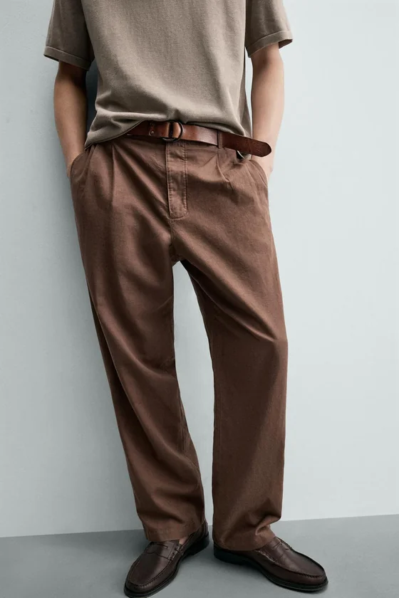 БРЮКИ RELAXED FIT ИЗ КОНОПЛИ И ХЛОПКА