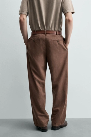 Брюки Relaxed Fit из конопли и хлопка