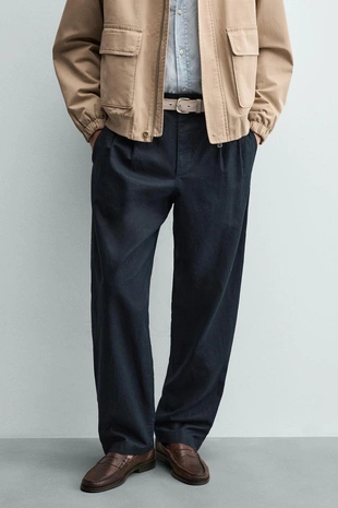 Брюки Relaxed Fit из конопли и хлопка