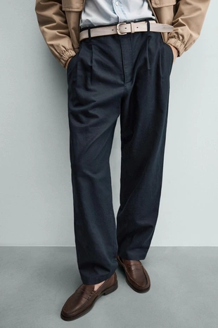Брюки Relaxed Fit из конопли и хлопка- Заказать в России