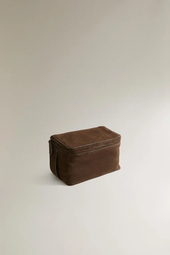 Кожаная косметичка split suede