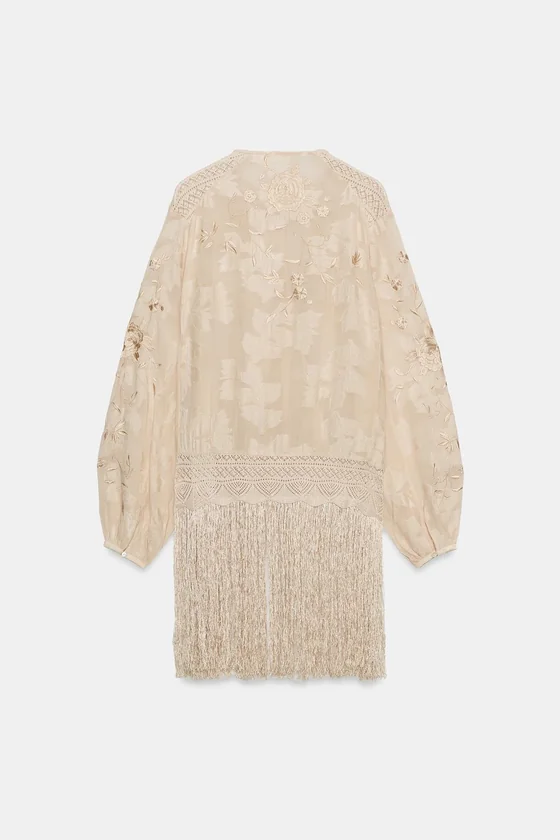БЛУЗА С ВЫШИВКОЙ И БАХРОМОЙ — ZW COLLECTION