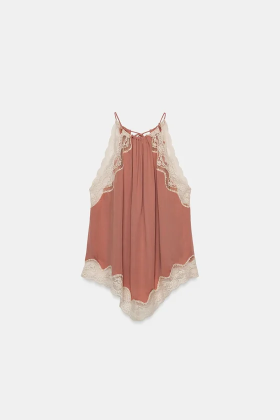 КРУЖЕВНОЙ ТОП ХАЛТЕР — ZW COLLECTION