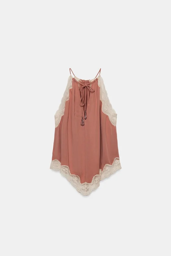 КРУЖЕВНОЙ ТОП ХАЛТЕР — ZW COLLECTION