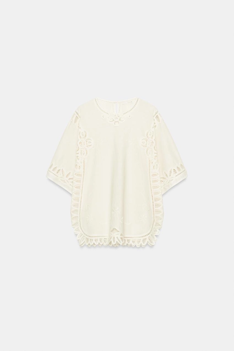 БЛУЗА ИЗ ЛЬНА С ВЫШИВКОЙ — коллекция Zara «ZW»