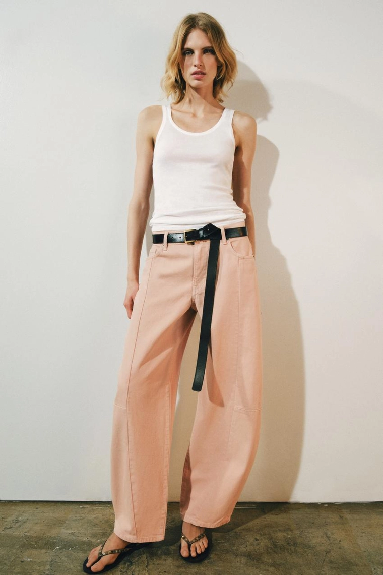 ДЖИНСЫ коллекция Zara «ZW»  ПЭЧВОРК СО СРЕДНЕЙ ПОСАДКОЙ