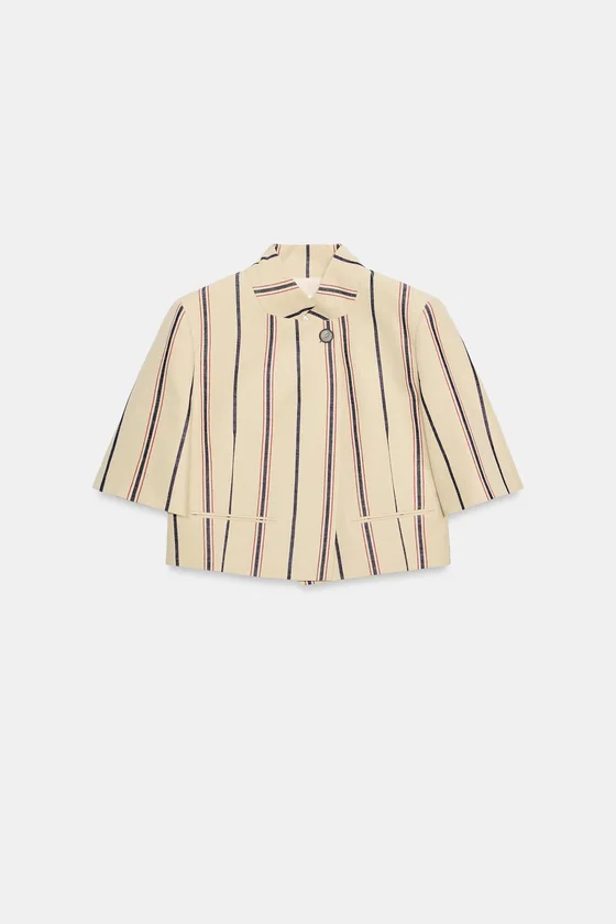 УКОРОЧЕННЫЙ БЛЕЙЗЕР В ПОЛОСКУ — ZW COLLECTION