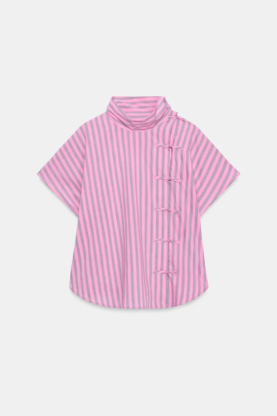 РУБАШКА В ПОЛОСКУ С АЛАМАРАМИ — ZW COLLECTION