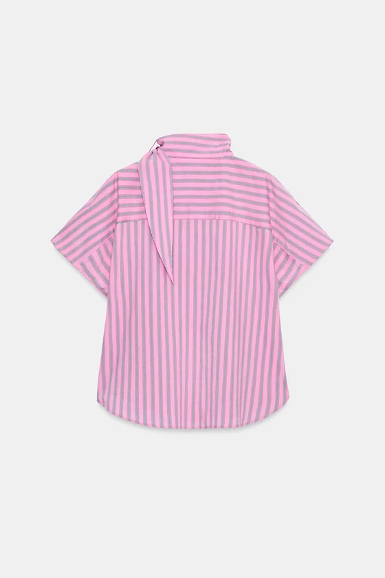 РУБАШКА В ПОЛОСКУ С АЛАМАРАМИ — ZW COLLECTION