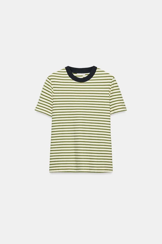 ФУТБОЛКА В ПОЛОСКУ С КОРОТКИМИ РУКАВАМИ