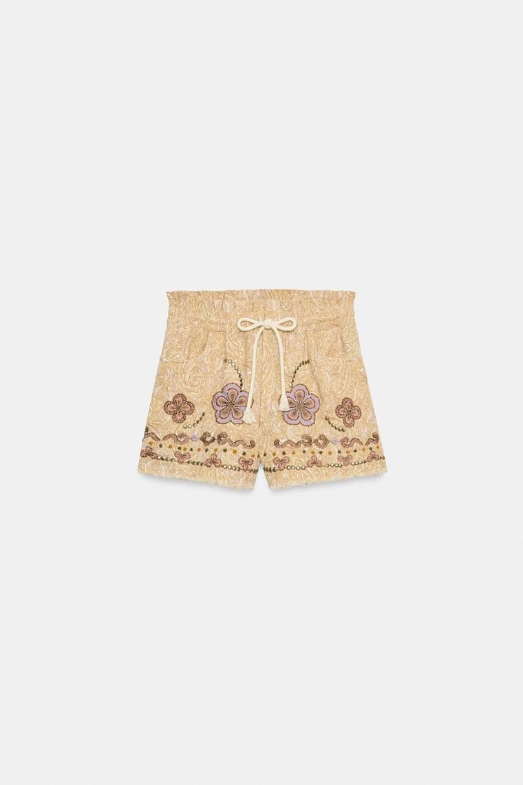 ШОРТЫ С ВЫШИВКОЙ — коллекция Zara «ZW»