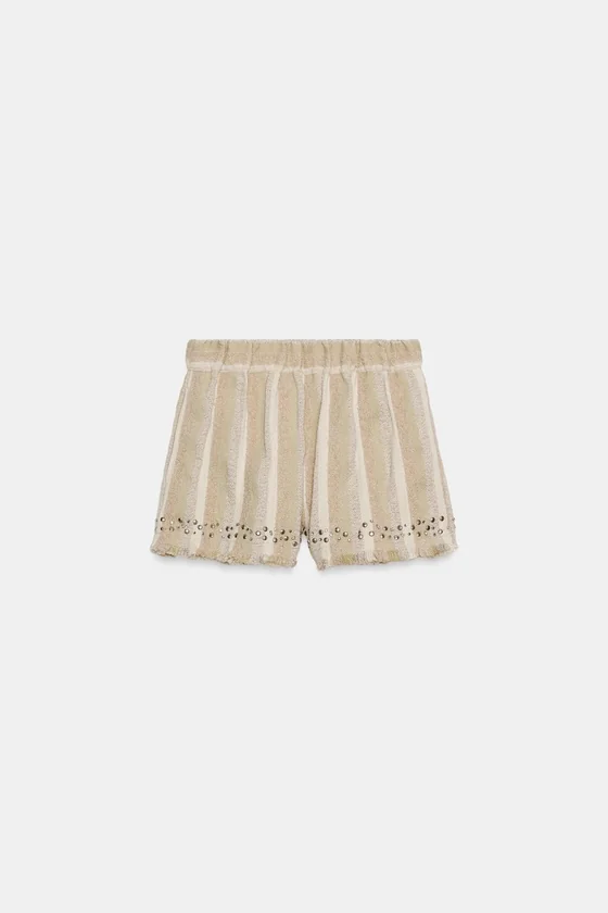 ШОРТЫ ИЗ ФАКТУРНОЙ ТКАНИ В ПОЛОСКУ — ZW COLLECTION